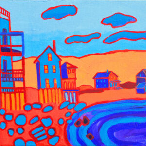 Front Beach, a colorful seascape painted of Massachusetts' North Shore