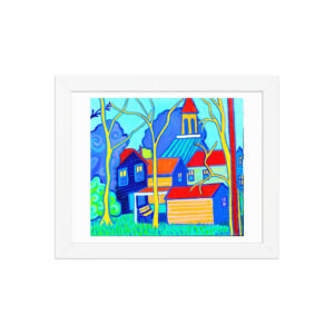 Hometown -Colorful Backyard architecture-Fine Art Framed print